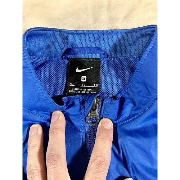 Nike Windbreaker Boys XL Blue Full Zip Mock Neck 100 Recycled Polyester - Picture 3 of 7